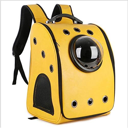 MEILISHUANG NOVA bolsa de estimação de couro, bolsa de cachorro, bolsa de gato, mochila portátil, bolsa espacial respirável, alavanca opcional