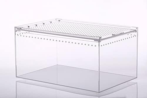 Caixa de alimentação de répteis transparente de repto de repto de repto de pequeno portador de reprodução de terrário de acrílico para tarântulas de escorpião 11,81 x 7,87 x 5,90 polegadas