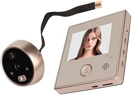 Luqeeg Smart Visual Doorbell - câmera de porta de vídeo de 2MP, videocaiol digital Visualizador de porta de porta com 3in HD 720p Screen, PIR Detecção de movimento, sensor corporal humano, 180 dias de tempo de execução