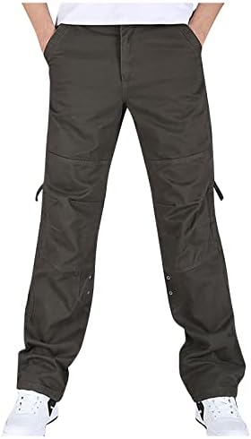 Calças masculinas, calças de carga de cintura elástica casual masculinas para caminhadas Treino de trepadeiras de calças