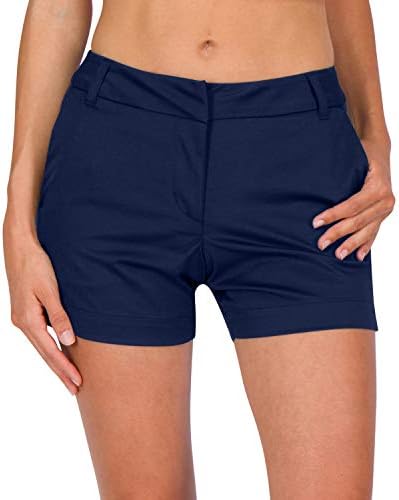 Três sessenta e seis shorts de golfe feminino 4 ½ polegada - shorts ativos secos rápidos com bolsos, atléticos e respiráveis