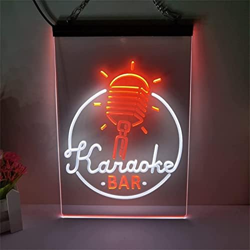DVTEL Karaoke Bar Néon Sinal LED Modelagem de letras luminosas Luz de luminosa Luz decorativa de Neon, de 30x40cm de restaurante