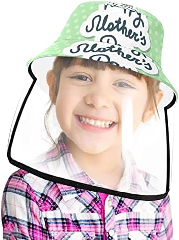Chapéu de proteção para adultos com escudo facial, chapéu de pescador anti -sun tap, dia das mães Happy Green Polk