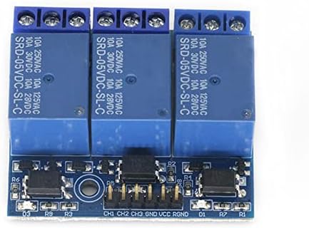 AGOUNOD 3.3V 5V 3 Módulo de relé de canal 5MA com sinal compatível com isolamento Optocoupler