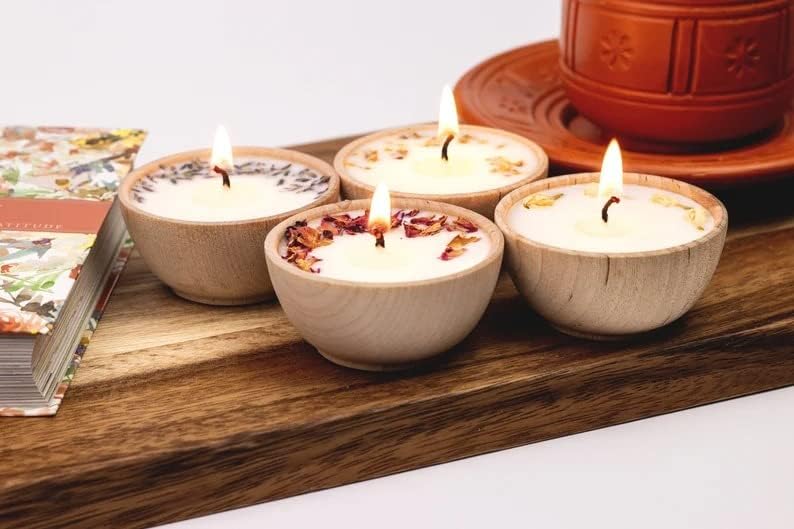 Conjunto de 4 velas de soja de aromaterapia