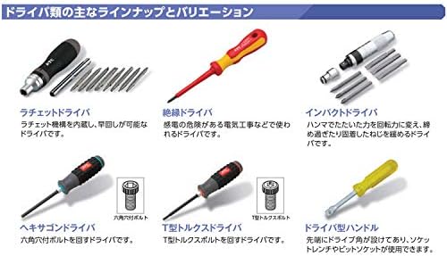 Kyoto Tools D8P2-1 Chave de fenda redonda macia, cruze o tipo