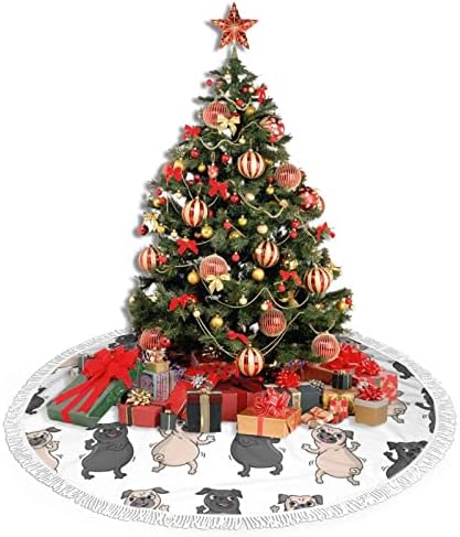 Dancing Pug Dog Salia de Árvore de Natal Vermelho Decoração de Árvore de Natal Ano Novo Decoração de Festas Festivas 36