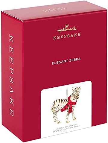 Hallmark Keetake Ornamento de Natal 2021, Zebra elegante, porcelana