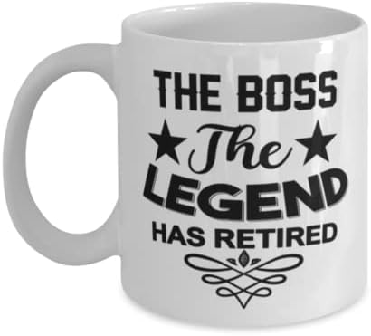 Boss Mug, The Legend se aposentou e de novo idéias de presentes exclusivas para chefe, copo de chá de caneca de café branco