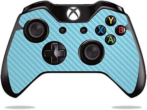 Mightyskins Skin Fiber para Microsoft Xbox One ou One S Controller - Solid Baby Blue | Acabamento protetor de fibra de carbono texturizada