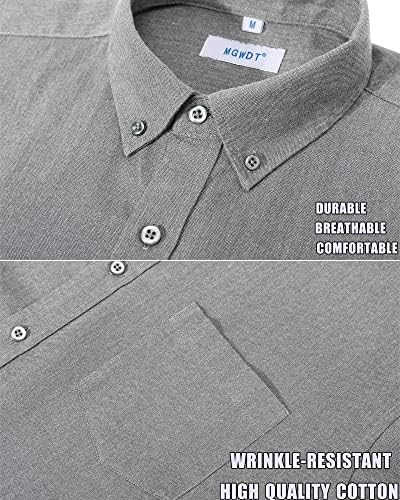 MGWDT Men's Dress Shirts de manga longa Oxford Button Down Cirl