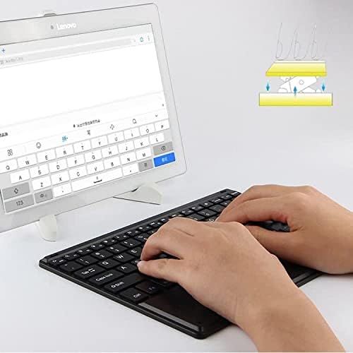 Teclado de onda de caixa compatível com o teclado Blu Tank Mini - Slimkeys Bluetooth com trackpad, teclado portátil com trackpad para Blu Tank Mini - Jet Black