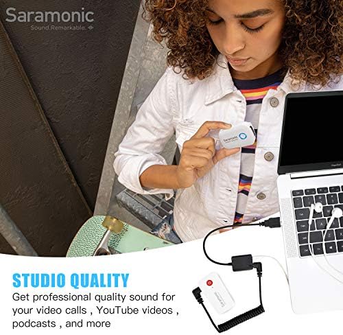 SARAMONIC USB a 3,5mm Adaptador de áudio Card com fone de ouvido de 3,5 mm e tomada de microfone para Windows Mac Linux PC Laptops Desktops PS5 Black