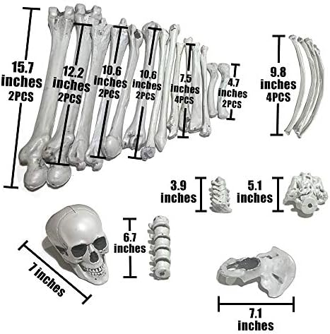 Achom Bag of Bones Steleton Scary Halloween Decoration, para casa de festas no gramado, casa caçada, decoração assustadora