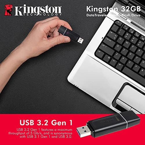 Kingston 32 GB Datatraveler Exodia Flash Drive - DTX/32 GB com USB 3.2 GEN 1 TIPO A CONEXÃO, TIPA MAX DE 5 GB/S PLANTO