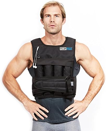 RunMax 12 libras-140 libras colete ponderado ajustável com opção de ombro. Colete de treino para homens e mulheres