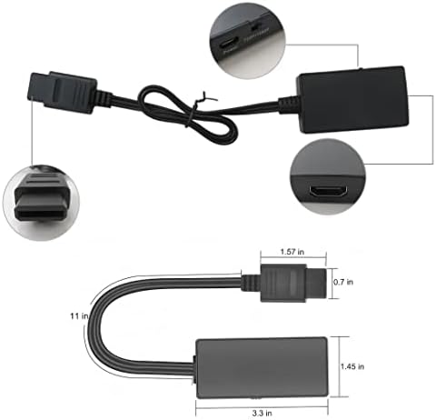 Conversor adaptador HDMI HDMI com cabo HD para N64/ GameCube/ Super NES para TV HDMI ou Monitor