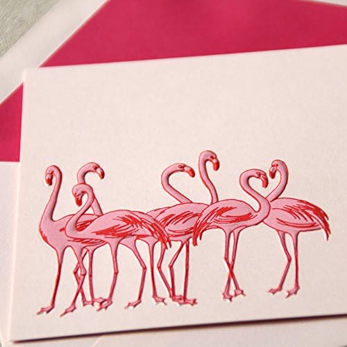 Crane & Co. gravado Flamingos NOTA Cartões de NOTA- Pacote de 20 cartões