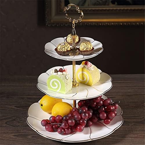 Placa de três camadas de cerâmica WJCCY com placas de duas camadas duplas para lanche de chá da tarde para lanche criativo de bolo de moda criativo