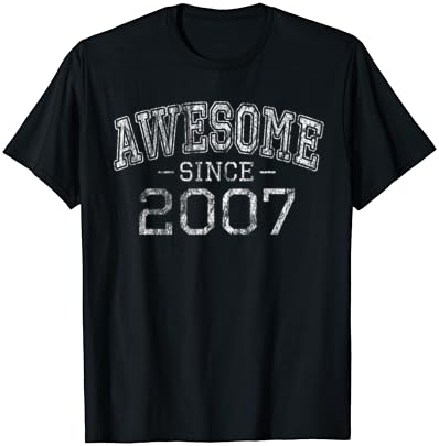 Awesome desde 2007 estilo vintage nascido em 2007 T-shirt de presente de aniversário