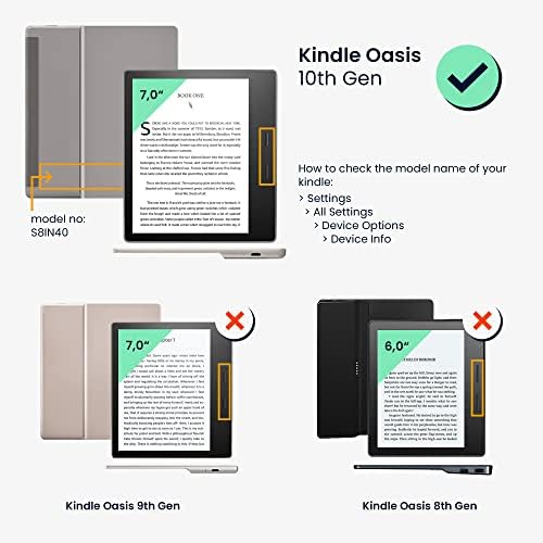 Case de origami kwmobile compatível com o oásis do Kindle 10. Geração - Tampa de feltro - cinza escuro