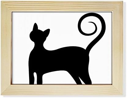 Dihythinker Black Cat Mewing Elegant Animal Photop Photo Frame Picture Art Decoration Pintura de 6x8 polegadas