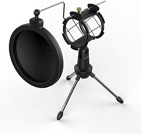 Montagem de choque de microfone de Mic Microphone do CISNO Studio com tela de vento escudo de máscara de filtro pop filtro para gravação