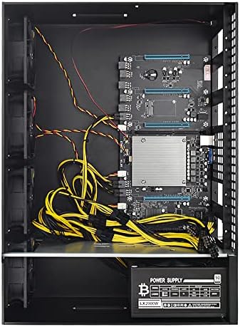 Rigação de mineração de criptografia aspirante completa para o mineiro Eth Ethereum, suporta 3060 GPU, 5 GPU Miner, incluindo Eth79-X5 Slots de 65 mm à distância Placa-mãe, 128 GB SSD, 8 GB de RAM, 2000W PSU