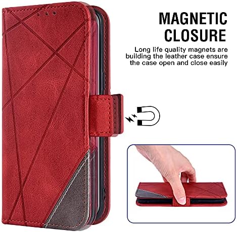 ASUWISH compatível com a caixa da carteira Samsung Galaxy S9 Plus e da tela de vidro temperado Protetor de capa flip -titular acessórios de células Casos de telefone para Glaxay S9+ 9S 9+ S 9 9Plus S9Plus Mulher Red Red