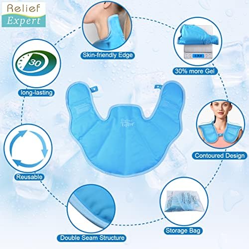 Pacote de gelo de pescoço especialista em alívio, pacote de gelo para lesões no pescoço e ombro, pacote de frio reutilizável