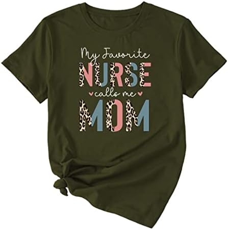 Camisa engraçada da mãe minha enfermeira favorita me chama de camiseta mamãe para feminino camiseta de enfermeira camiseta de manga