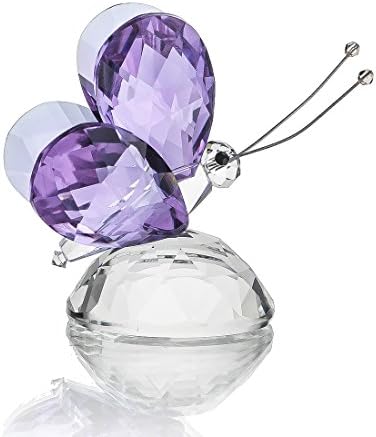 Crystal Lavendar Butterfly Butterfly Paperweight Ornament para decoração