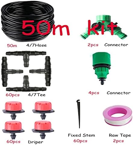 Sistema de irrigação automática de Liruxun, mangueira de rega de jardim, kit de irrigação por gotejamento micro gotejamento ajustável,