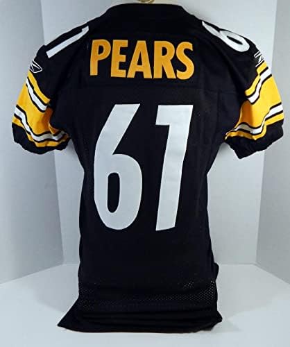 2003 Pittsburgh Steelers Pears 61 Jogo emitido Black Jersey 44 DP21165 - Jerseys de Jerseys usados ​​da NFL não assinada