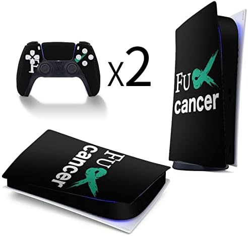 Foda -se capa de adesiva de pele de fita de câncer de ovário para adesivos para edição digital PS5 para console PS5 e resistência