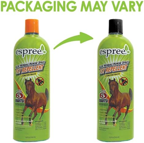 Espree Aloe Herbal Horse Spray | Repelente de mosca com condicionadores de aloe, protetor solar e revestimento | Promove