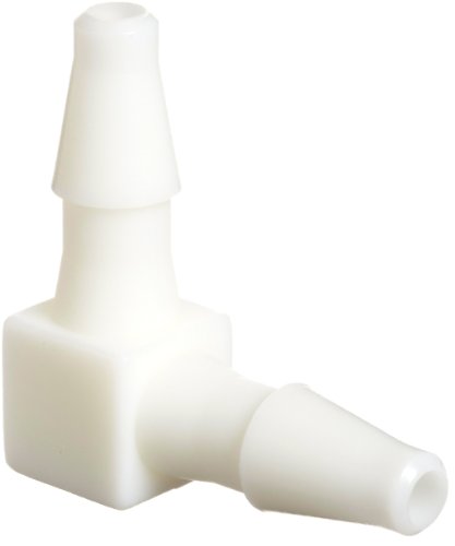 Connector de cotovelo de plásticos de valor, farpas clássicas, tubo de ID de 3/32 , nylon branco