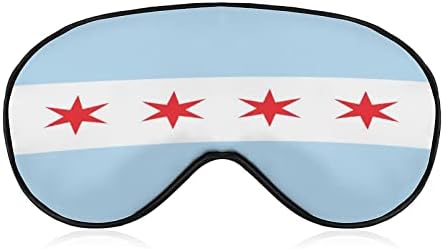 Chicago Flag Sleep Eye Mask Capas macias Capas de olhos bloqueando as luzes vendidas com alça ajustável para tirar uma soneca