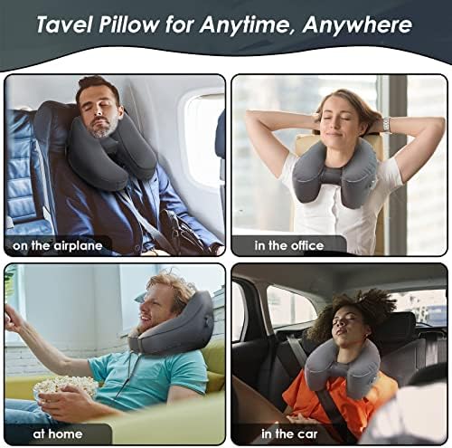 Almofadas de pescoço de Evbea 4 PCs para travesseiros infláveis ​​para viagens para o avião de avião para dormir itens de vôo