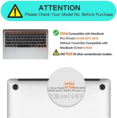 Mosis Silicone Pattern Teclado Tampa Protetora Compatível com a pele com MacBook Pro 13 polegadas 2017 Release A1708 sem barra de toque e compatível com MacBook 12 polegadas A1534, nuvens coloridas