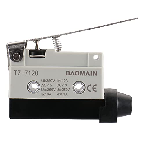 Chave de limite de baomain alavanca de dobradiça longa do tipo momentâneo SPDT 1NC+1NO AC DC 380V 10A Micro-Switch Pacote TZ-7120 de 1