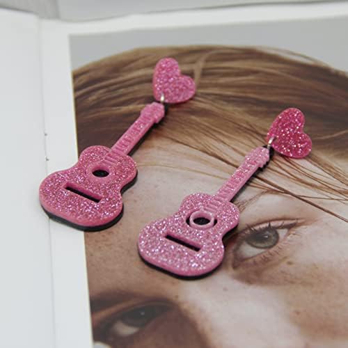 Brincos de guitarra Brincos de instrumentos musicais para mulheres Brincos de guitarra clássica de guitarra de garotas