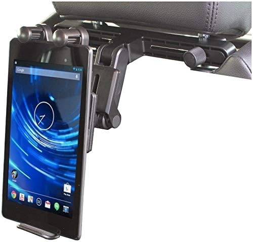 A apoio de cabeça portátil da Navitech no carro compatível com o tablet Samsung Galaxy Tab ativo 3 8
