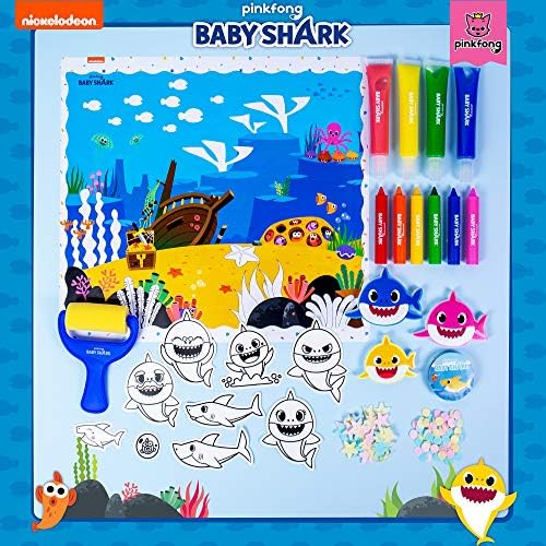 Mosaico de banho de tubarão para bebês arte, pôsteres de banho reversíveis e formas de espuma, brinquedos infantis,