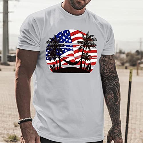 BMISEGM Summer Men T Camisetas masculinas verão Casual Independence Day Prind camiseta camisa de compressão para homens