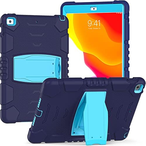 Gerutek iPad 8º /7º geração de 10,2 polegadas, estrutura de 3 camadas de 3 camadas protetora robusta de 10,2 polegadas de 3,2 polegadas Caixa 2020/2019 com suporte embutido, azul marinho