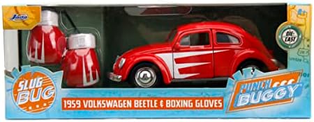 Punch Buggy 1:32 Escala 1959 Volkswagen Beetle Die Cast Car com Mini Luvas Acessório, brinquedos para crianças e adultos