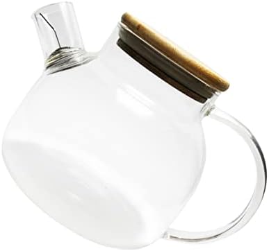 Luxshiny Belten Glass Tea Chaltles Gitter Pitcher com tampa com tampa de chá de chá vintage chaleira de chá claro