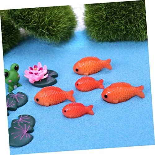 Yarnow 5 conjuntos de micro paisagem decorações de vidro decorações de vidro tigela de peixe mini artesanato aquário paisagem ornamento aquário peixe estatuetas mini peixe escultura resina artesanal peixe tanque de peixe tanque