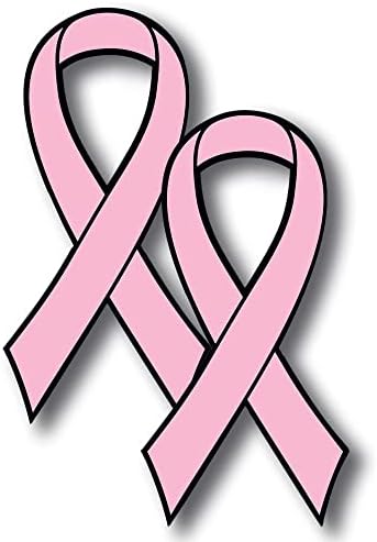 Magnet Me Up Suporte Consciência do câncer de mama Decalque de ímã de fita rosa, 2 pacote, 3,5x7 polegadas, ímã automotivo